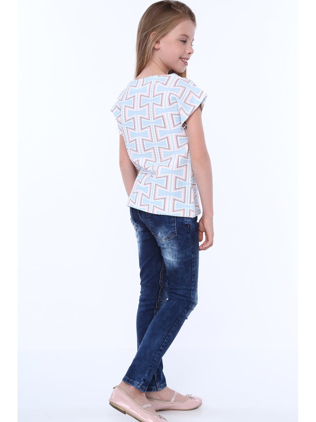 Bluza fetita cu modele si fundita NDZ8296 - Magazin online - Boutique